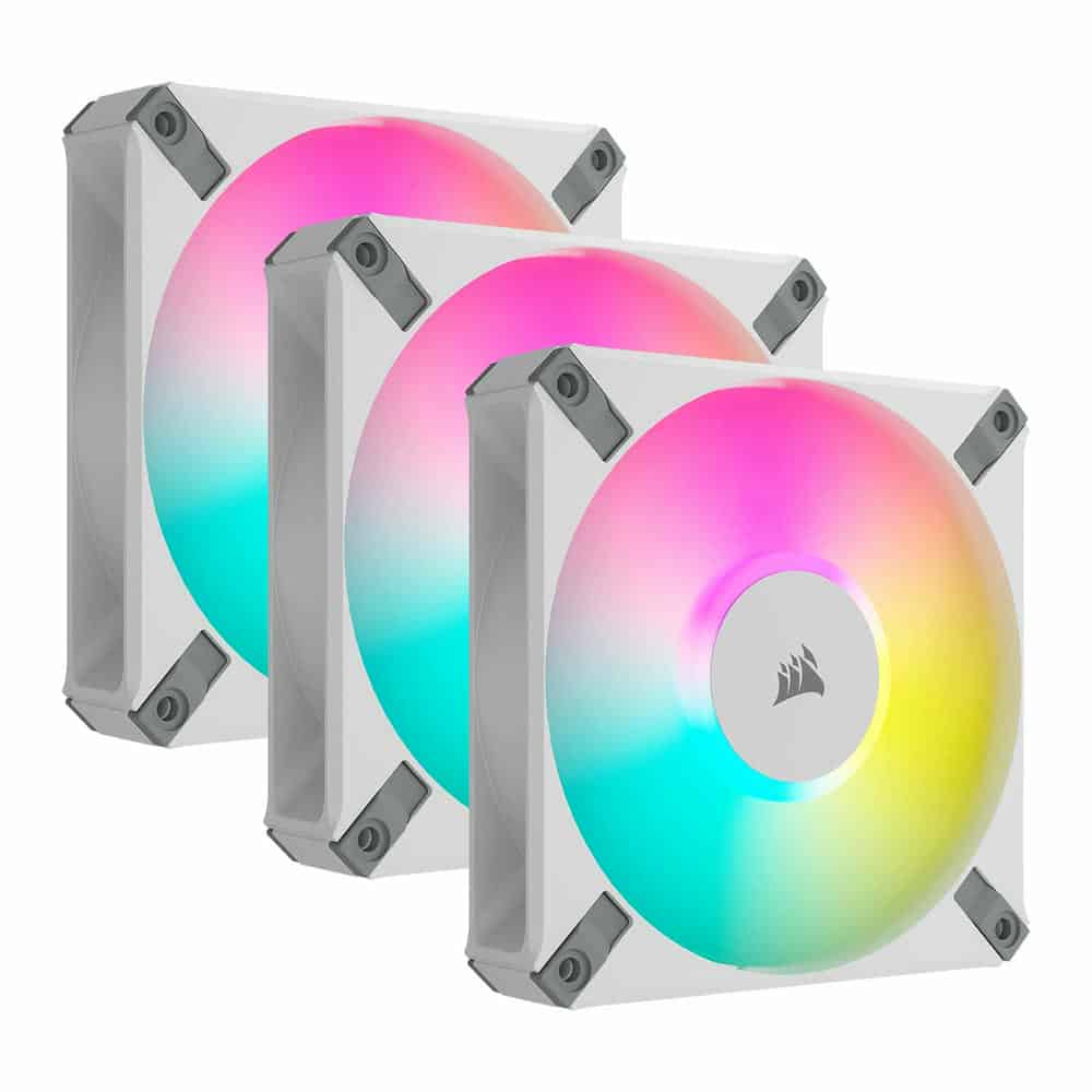 Corsair iCUE AF120 RGB ELITE White 120mm 3 Fan + Lighting Node CORE Pack